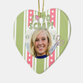 Gepersonaliseerde Scrapbooking Foto Ornament (Links)