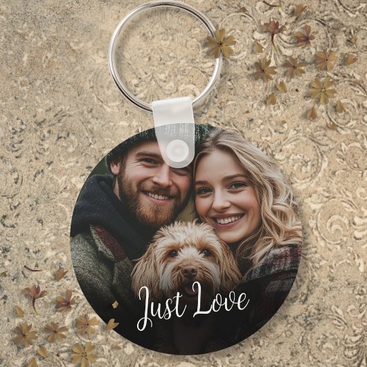 Gepersonaliseerde script bericht paar foto sleutelhanger