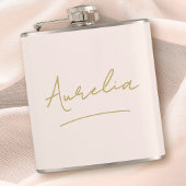 Gepersonaliseerde Script Blush Pink Gold Bachelore Heupfles