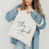 Gepersonaliseerde Script Bride's Name Canvas tas