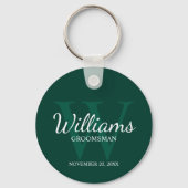 Gepersonaliseerde Script Groomsmen name&Monogram Sleutelhanger (Voorkant)