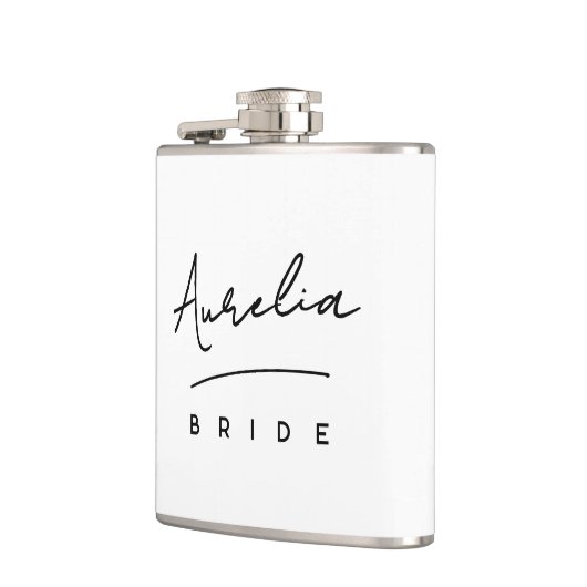 Gepersonaliseerde Script Handtekening Naam Bachelo Heupfles (Links)