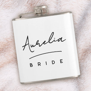 Gepersonaliseerde Script Handtekening Naam Bachelo Heupfles
