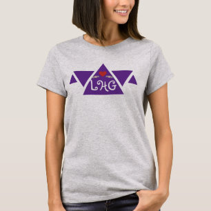 Gepersonaliseerde Script Initialen Driehoek Hart V T-shirt