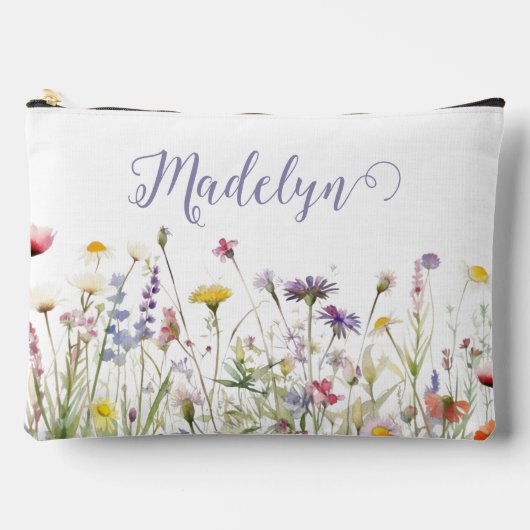 Gepersonaliseerde Script Meadow Wildflower Etui (Voorkant)