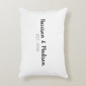 Gepersonaliseerde script paar namen datum Bruiloft Accent Kussen (Voorkant(Verticaal))