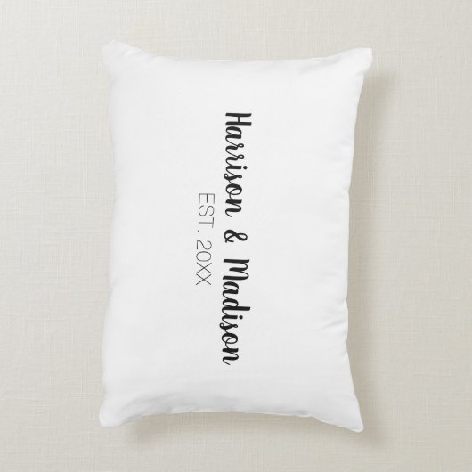 Gepersonaliseerde script paar namen datum Bruiloft Accent Kussen (Achterkant (Verticaal))