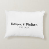 Gepersonaliseerde script paar namen datum Bruiloft Accent Kussen (Achterkant)