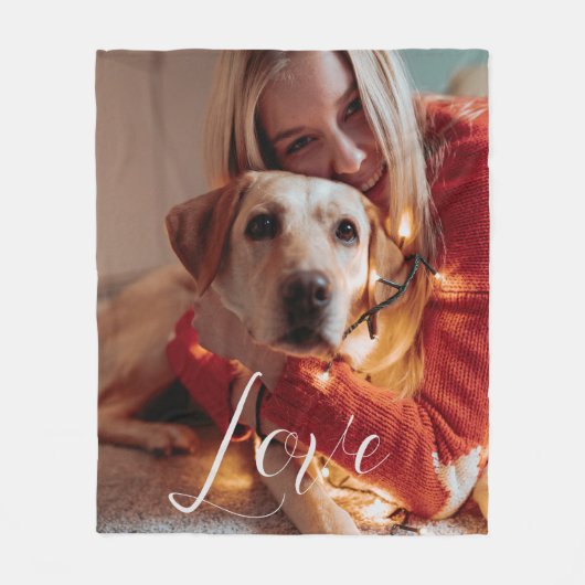 Gepersonaliseerde Script Pet Dog Foto Fleece Deken (Voorkant)
