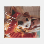 Gepersonaliseerde Script Pet Dog Foto Fleece Deken (Voorkant (Horizontaal))