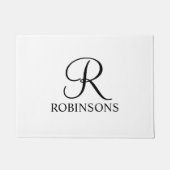 Gepersonaliseerde scriptfamilienaam en -monogram deurmat (Voorkant)