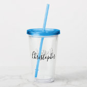 Gepersonaliseerde scriptnaam acryl drinkbeker (Achterkant)