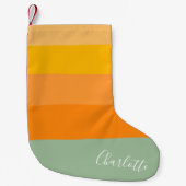 Gepersonaliseerde scriptnaam Geel Sinaasappel Gest Kleine Kerstsok (Voorkant)