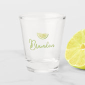 Gepersonaliseerde scriptnaam Tequila Lime Shot Glas (Voorkant)