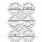 Gepersonaliseerde scriptnaam wissen sticker (Voorkant)