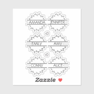 Gepersonaliseerde scriptnaam wissen sticker