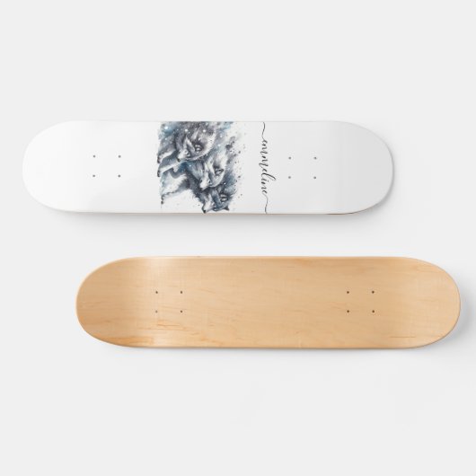 Gepersonaliseerde scriptnaam Wolf Pack Skateboard (Horizontaal)