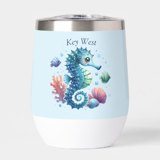 Gepersonaliseerde Seahorse Summer Wine Tumbler