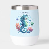 Gepersonaliseerde Seahorse Summer Wine Tumbler (Achterkant)