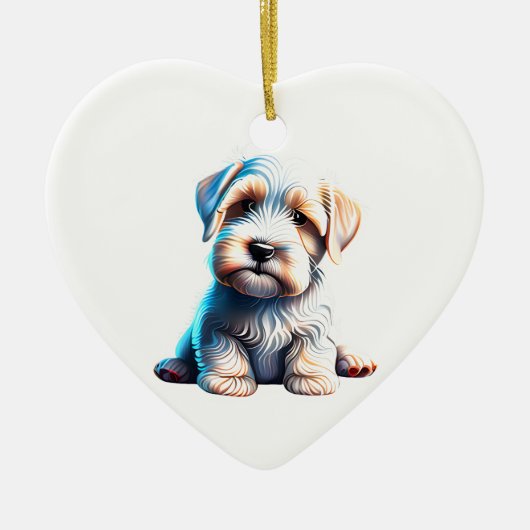 Gepersonaliseerde Sealyham Terrier Puppy Keramisch Ornament (Voorkant)