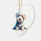Gepersonaliseerde Sealyham Terrier Puppy Keramisch Ornament (Links)