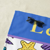 Gepersonaliseerde Seashell Beach Handdoek (In situ)