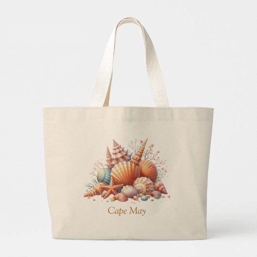 Gepersonaliseerde Seashell Canvas tas (Achterkant)
