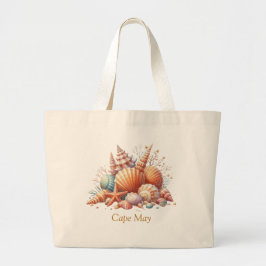 Gepersonaliseerde Seashell Canvas tas