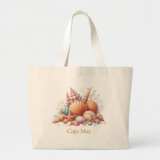 Gepersonaliseerde Seashell Canvas tas (Voorkant)