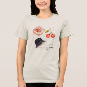 Gepersonaliseerde Seashell & Cherry Fisher-Inspire Tri-Blend Shirt (Voorkant)