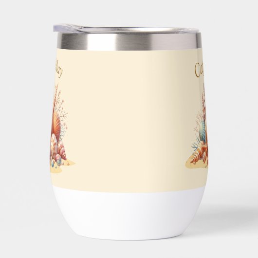 Gepersonaliseerde Seashell Wine Tumbler (Rechts)