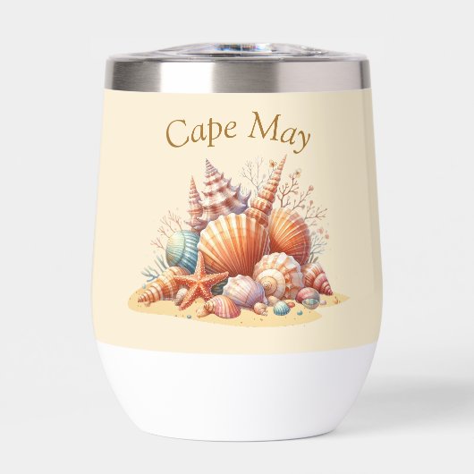 Gepersonaliseerde Seashell Wine Tumbler (Voorkant)