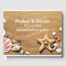 Gepersonaliseerde Seashells op het strand bruiloft