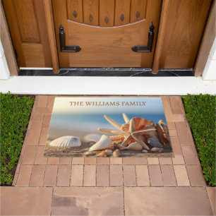 Gepersonaliseerde Seashells Patroon Deurmat