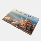 Gepersonaliseerde Seashells Patroon Deurmat (Schuin)