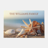 Gepersonaliseerde Seashells Patroon Deurmat (Voorkant)
