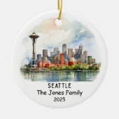 Gepersonaliseerde Seattle Ornament, Washington Keramisch Ornament (Voorkant)