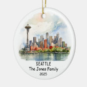 Gepersonaliseerde Seattle Ornament, Washington Keramisch Ornament (Links)