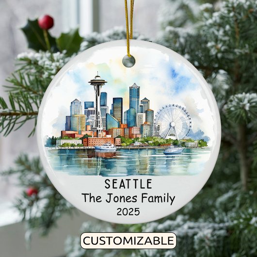 Gepersonaliseerde Seattle Ornament, Washington Keramisch Ornament