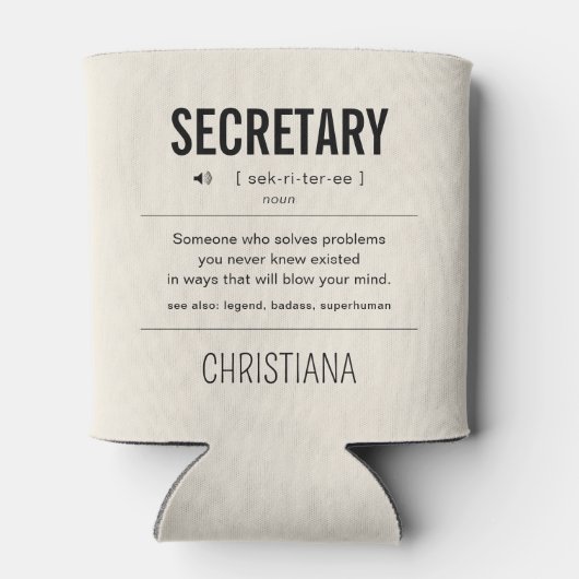 Gepersonaliseerde Secretaris Grappig Blikjeskoeler (Achterkant)