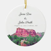 Gepersonaliseerde Sedona Arizona Wedding Keramisch Ornament (Voorkant)