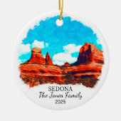 Gepersonaliseerde Sedona Ornament, Arizona State Keramisch Ornament (Voorkant)