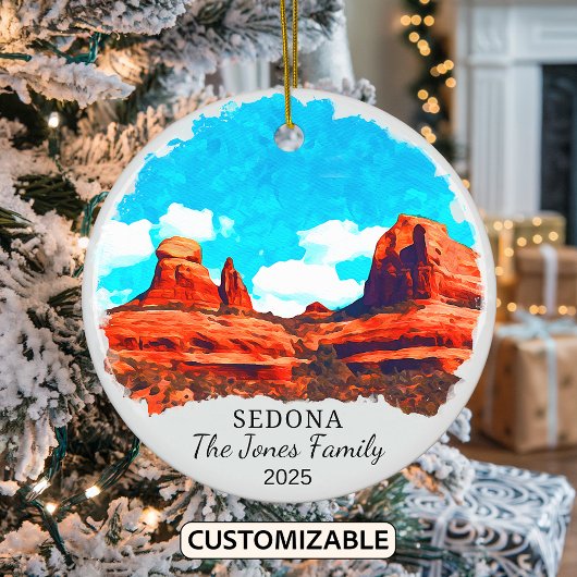 Gepersonaliseerde Sedona Ornament, Arizona State Keramisch Ornament