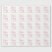 Gepersonaliseerde seizoengroeten - rood script cadeaupapier (Vlak)