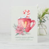 Gepersonaliseerde seizoensgroeten: warme chocolade feestdagenkaart (Staand voorkant)