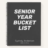 Gepersonaliseerde Senior Bucket List Zwart Afstude Notitieboek (Voorkant)