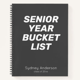 Gepersonaliseerde Senior Bucket List Zwart Afstude Notitieboek