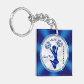 Gepersonaliseerde Senior Cheerleader Gifts, Jouw t Sleutelhanger (Voorkant Links)