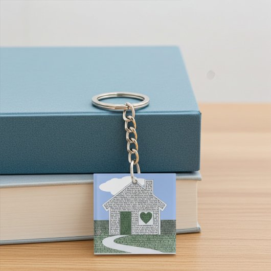 Gepersonaliseerde Sentimental Home Quotes met hart Sleutelhanger