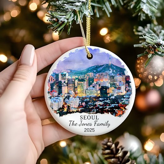 Gepersonaliseerde Seoul Ornament, Zuid-Korea Gift Keramisch Ornament
